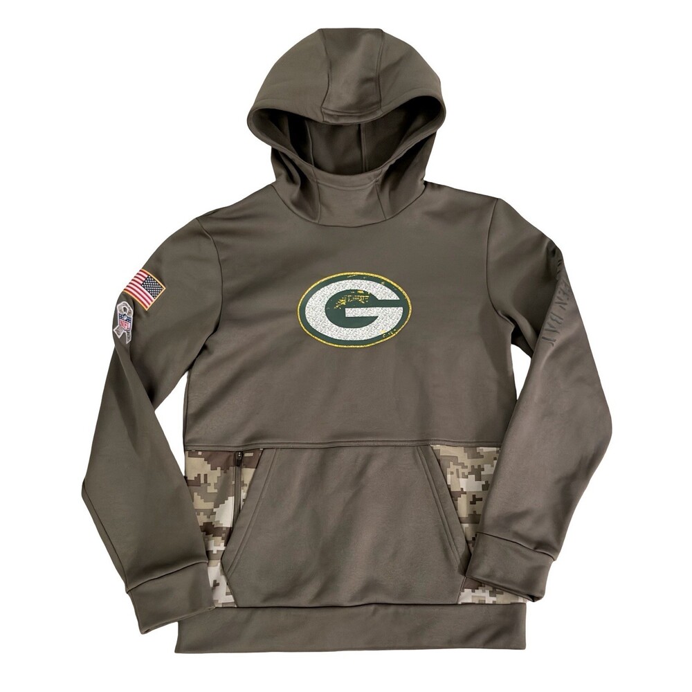 Nike Green Bay Packers Salute to Service Hoodie Youth Large 14/16 Camo